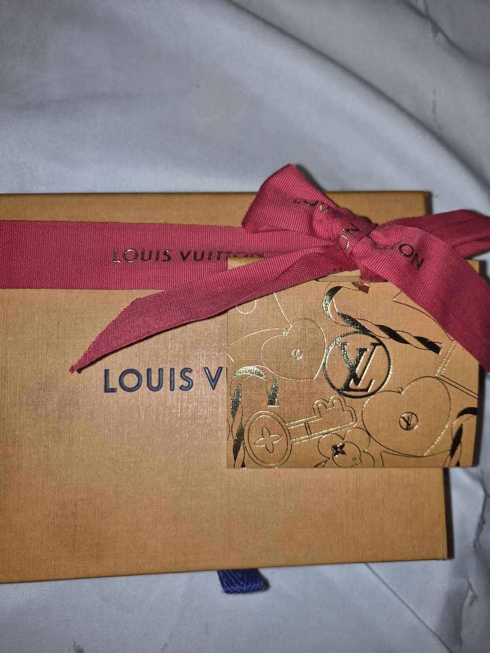 Louis Vuitton Gift Box Ribbon & Gold Embossed Card 5x6x1.5